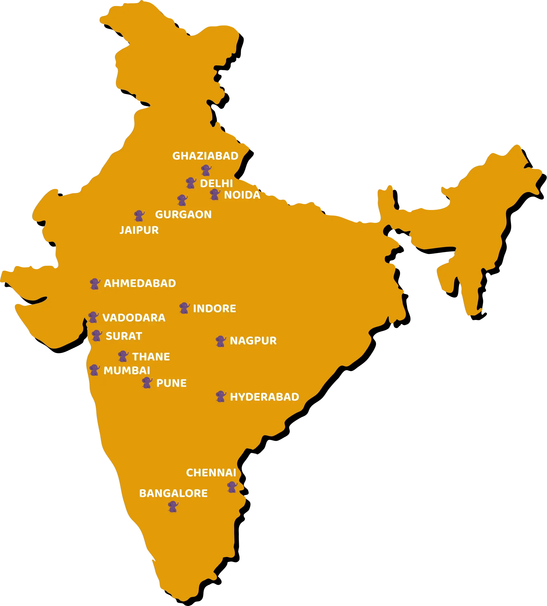 Elefant India coverage map