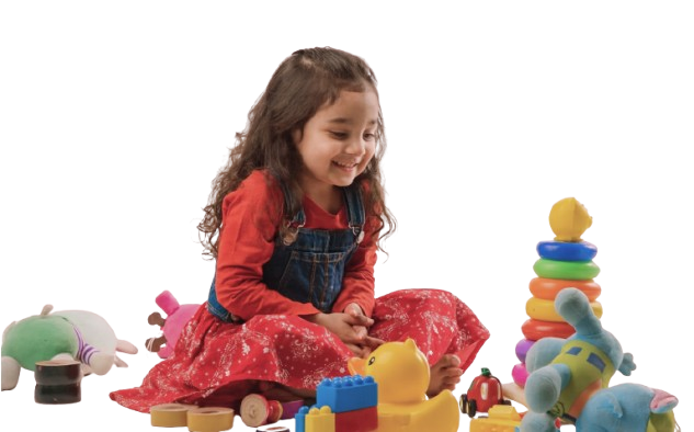 Child playing with toys