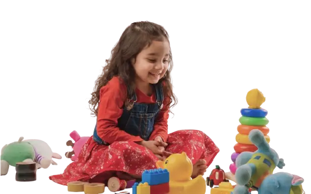 Child playing with toys
